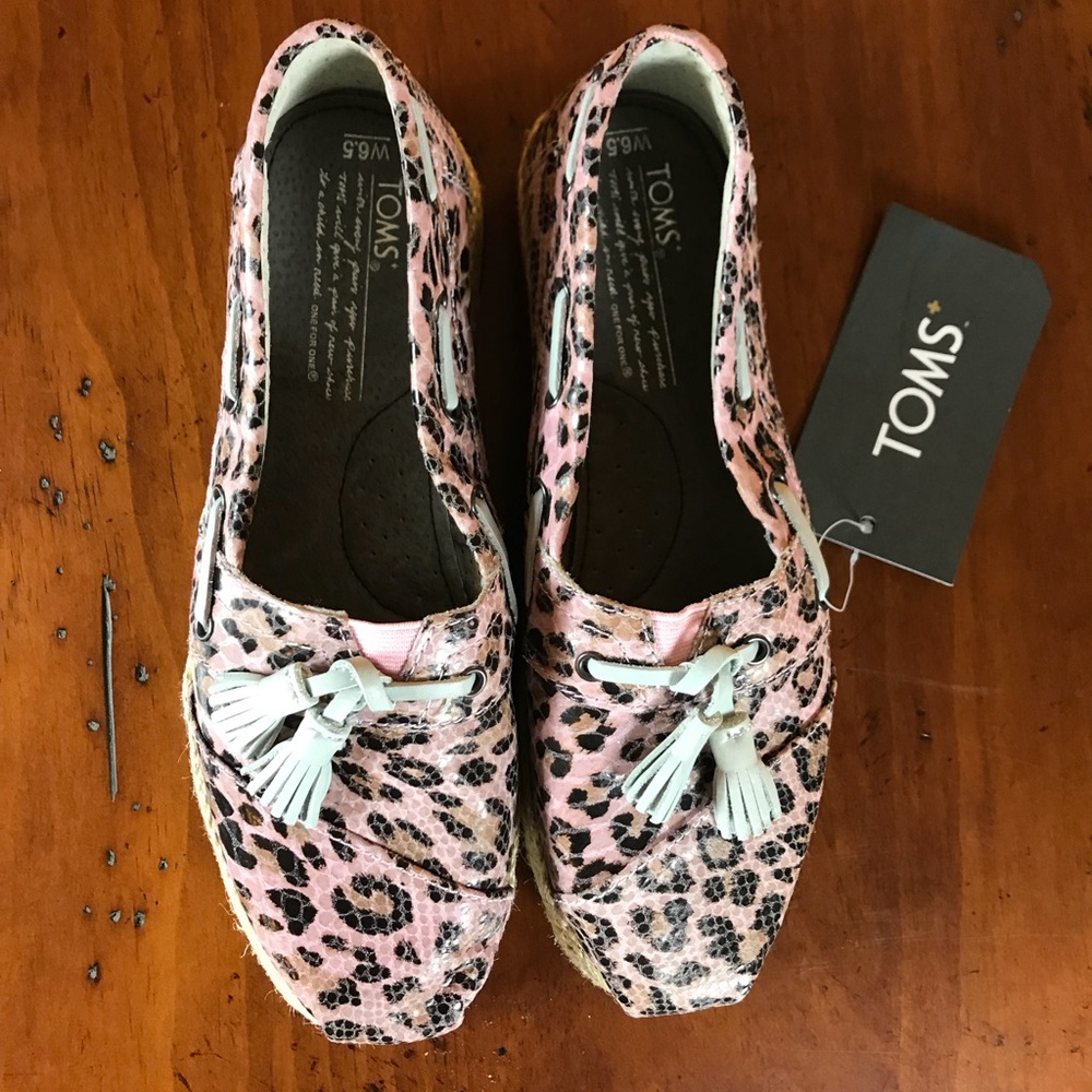 Toms+ Orchid Cheetah Tassel Classics Sz W6.5